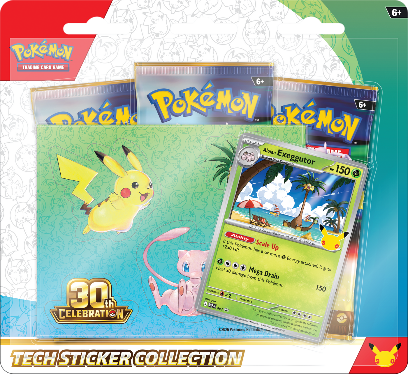 30th Celebration Tech Sticker Collection — Alolan Exeggutor collection English Pokémon TCG product
