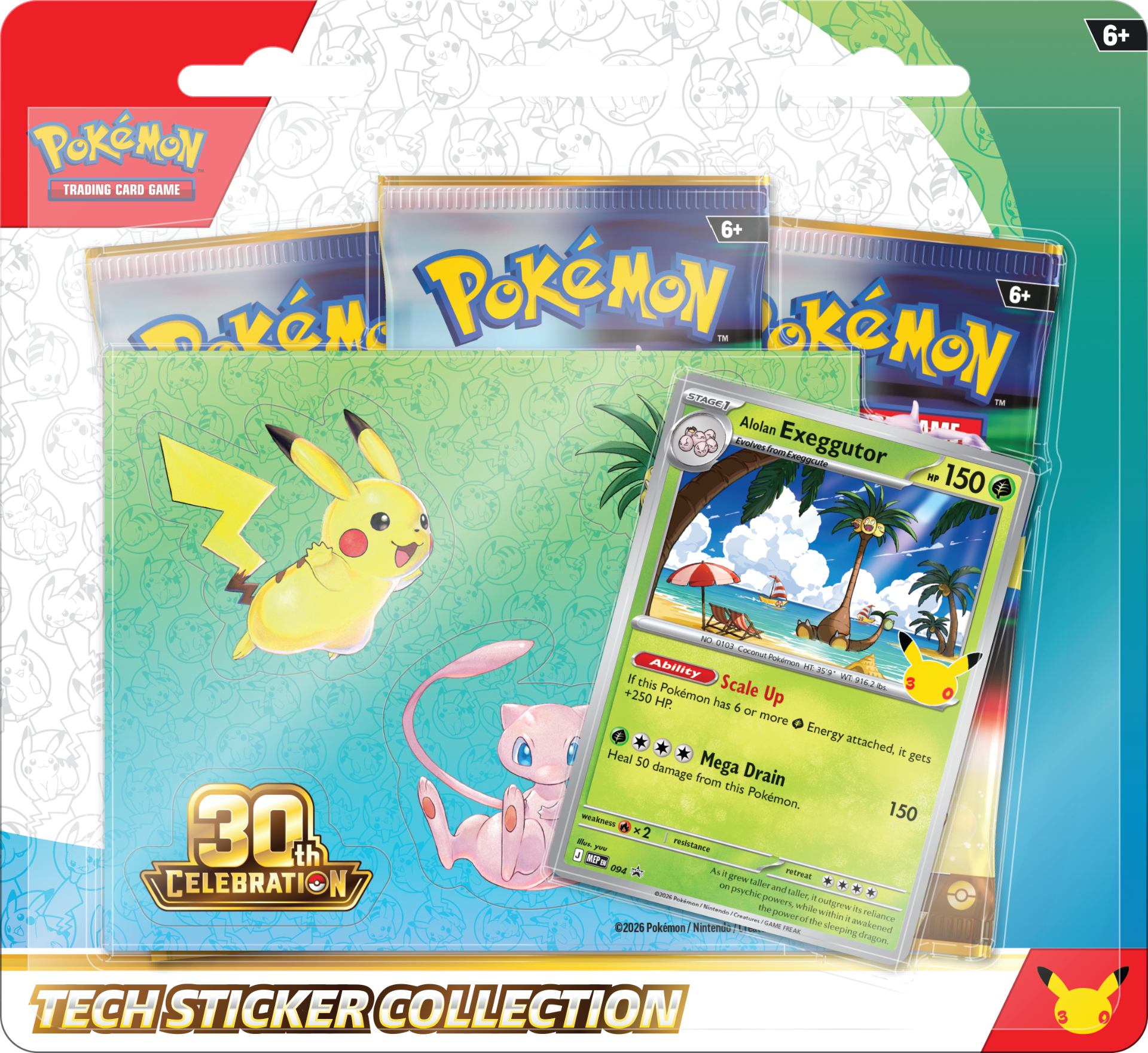 30th Celebration Tech Sticker Collection — Alolan Exeggutor collection English Pokémon TCG product