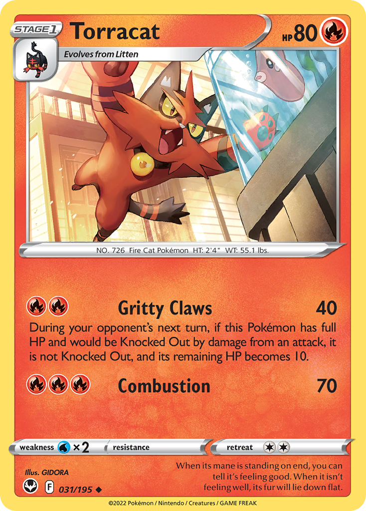 Torracat 31/195 Silver Tempest English Pokémon card