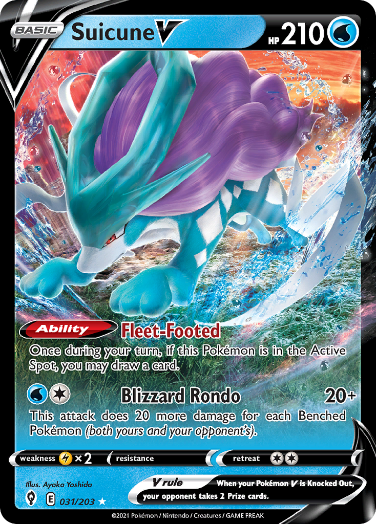 Suicune V 31/203 Evolving Skies English Pokemon card