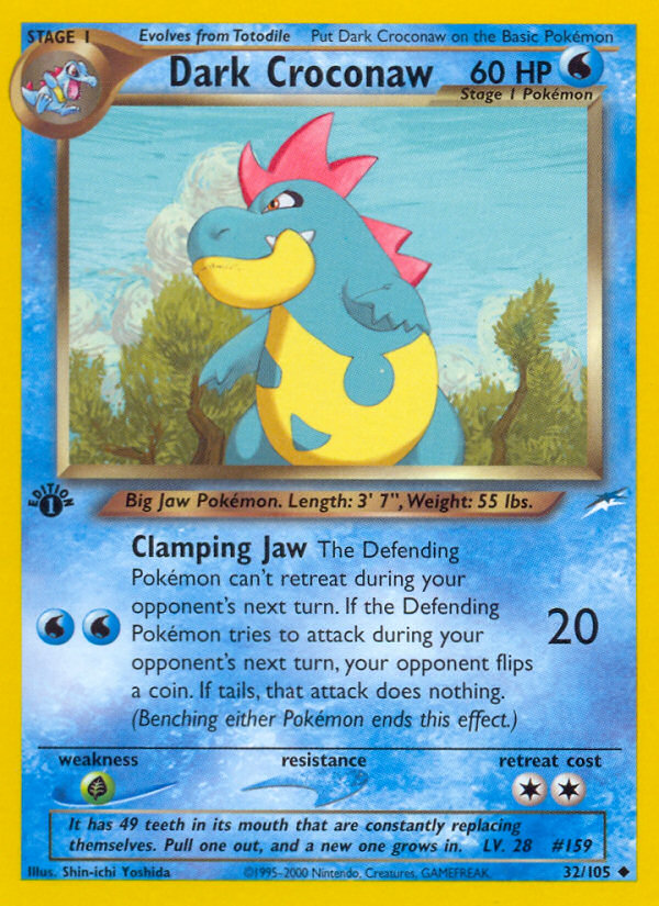 Dark Croconaw 32/105 Neo Destiny English Pokemon card