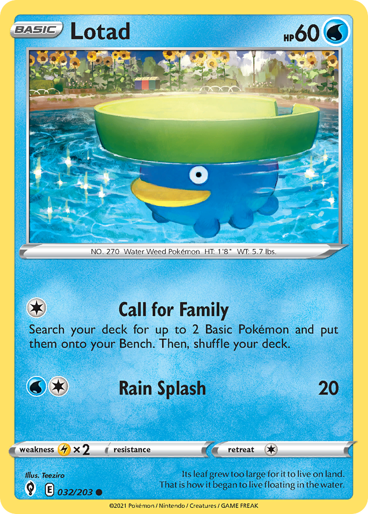 Lotad 32/203 Evolving Skies English Pokemon card
