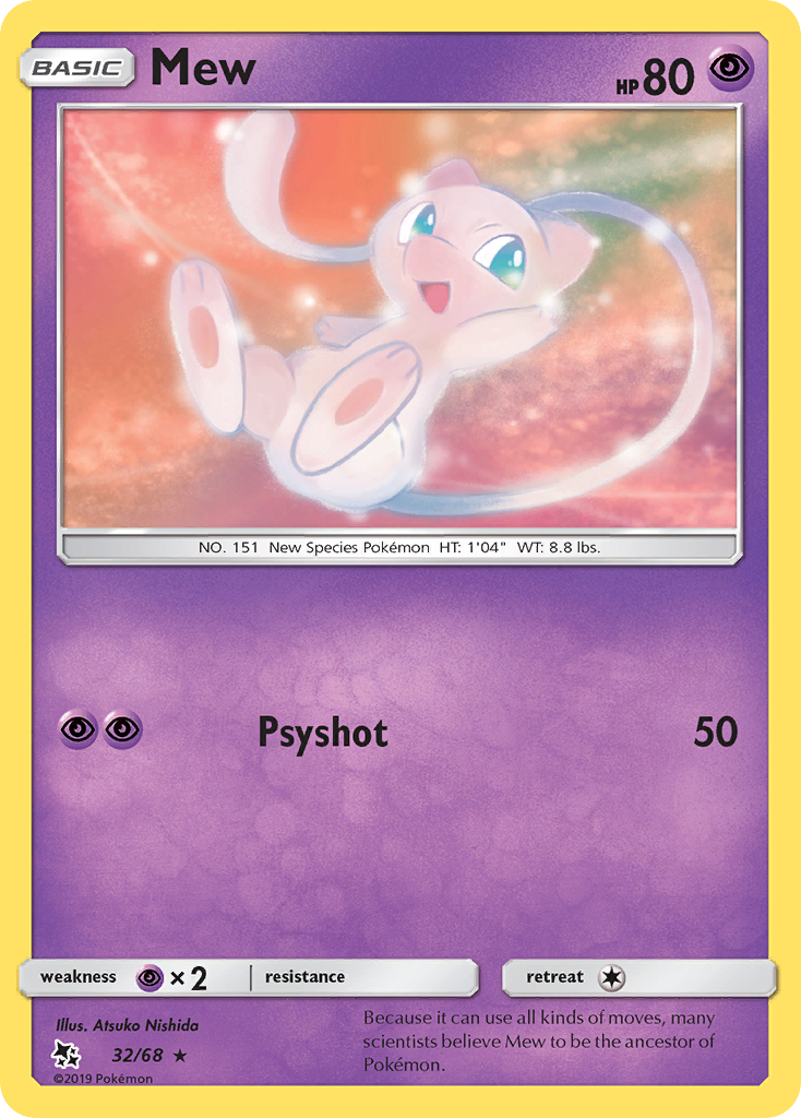 Mew 32/68 Hidden Fates English Pokémon card