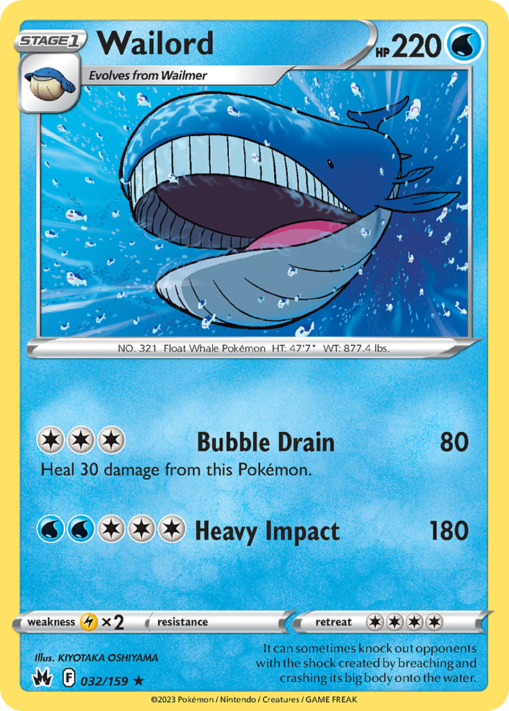 Wailord 32/159 Crown Zenith English card