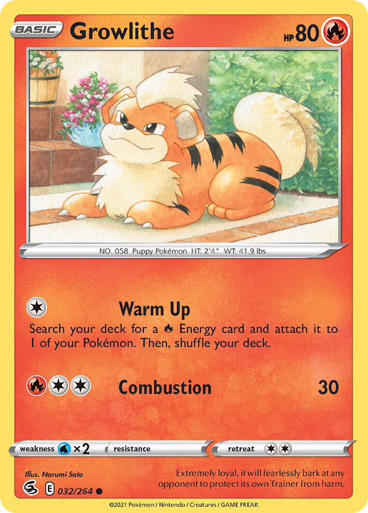 Growlithe 32/264 Fusion Strike English Pokémon card