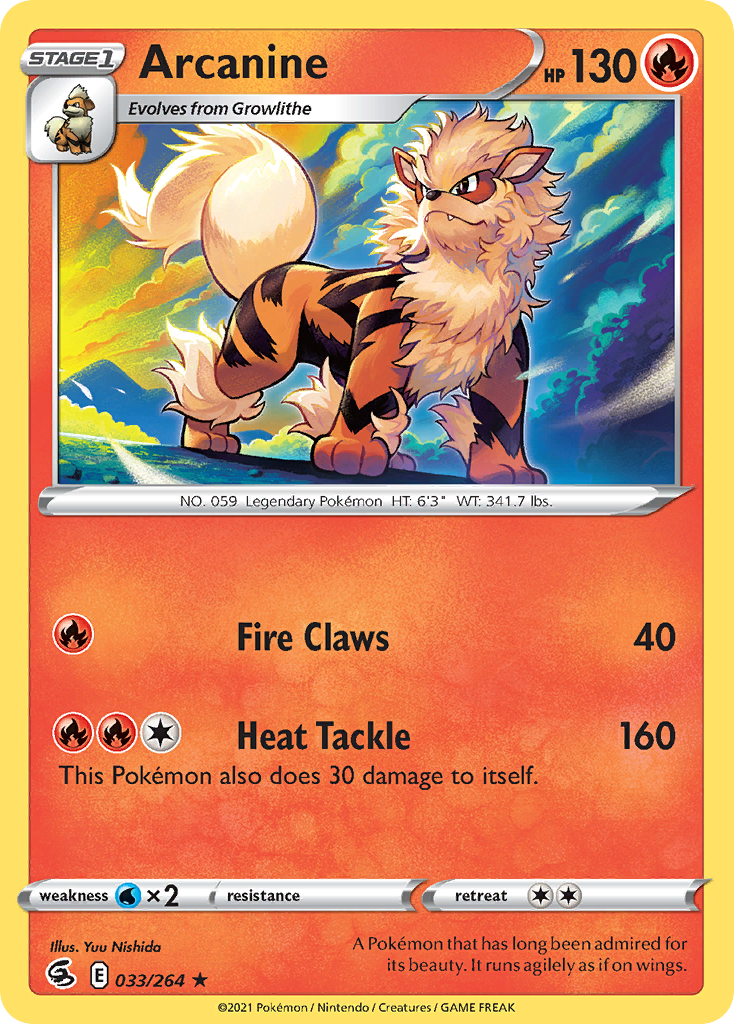 Arcanine 33/264 Fusion Strike English card
