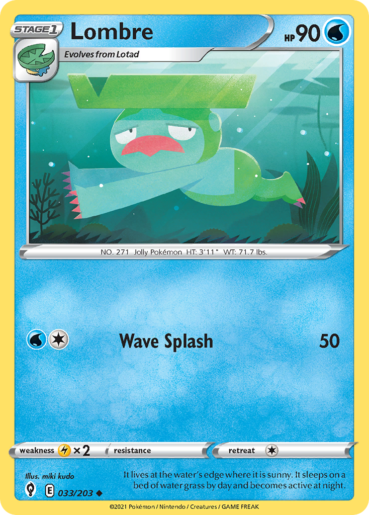 Lombre 33/203 Evolving Skies English Pokemon card
