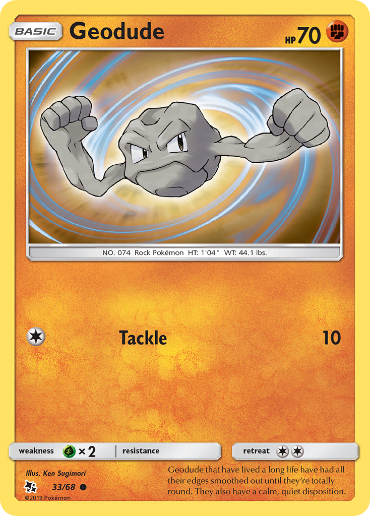 Geodude 33/68 Hidden Fates English Pokémon card
