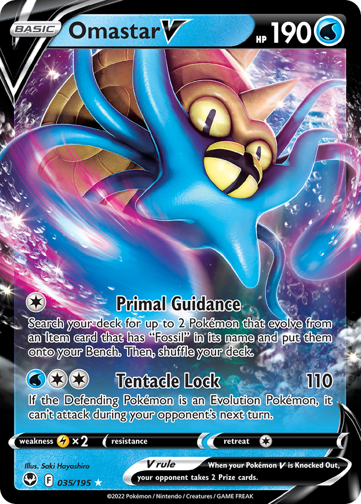 Omastar V 35/195 Silver Tempest English card