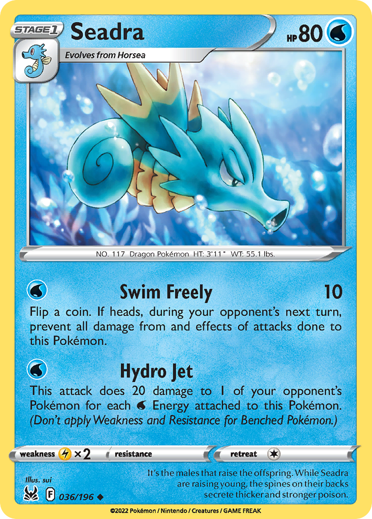 Seadra 36/196 Lost Origin English card