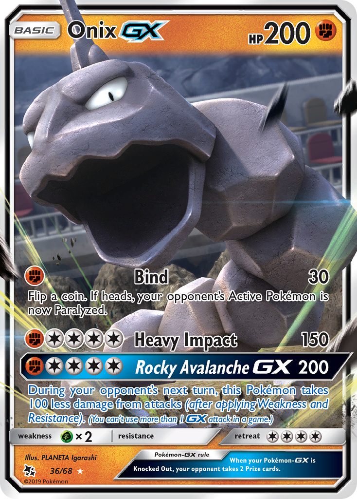 Onix GX 36/68 Hidden Fates English Pokémon card