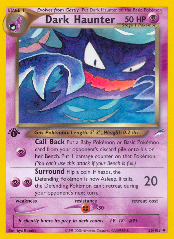 Dark Haunter 36/105 Neo Destiny English Pokemon card