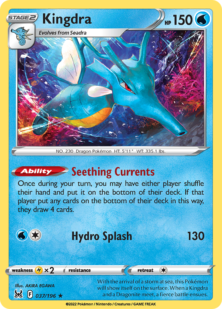 Kingdra 37/196 Lost Origin English Pokémon card