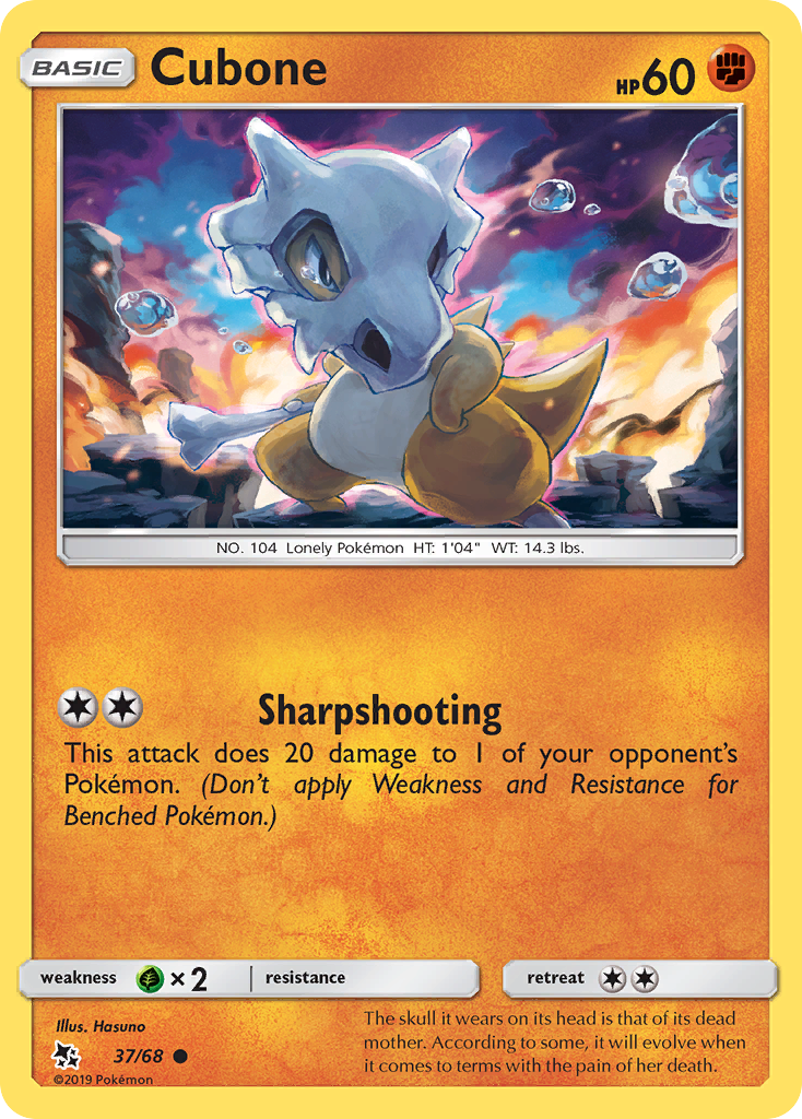Cubone 37/68 Hidden Fates English Pokémon card