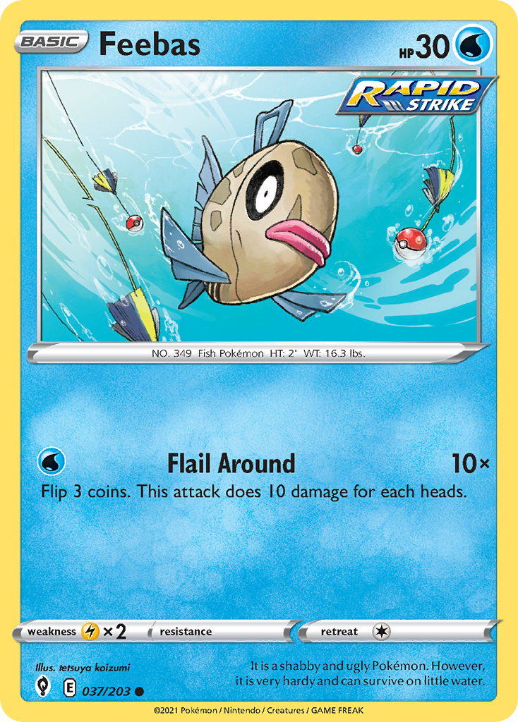 Feebas 37/203 Evolving Skies English Pokemon card