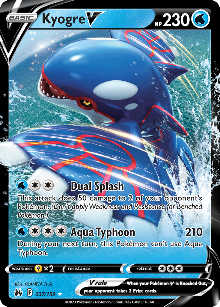 Kyogre V 37/159 Crown Zenith English card
