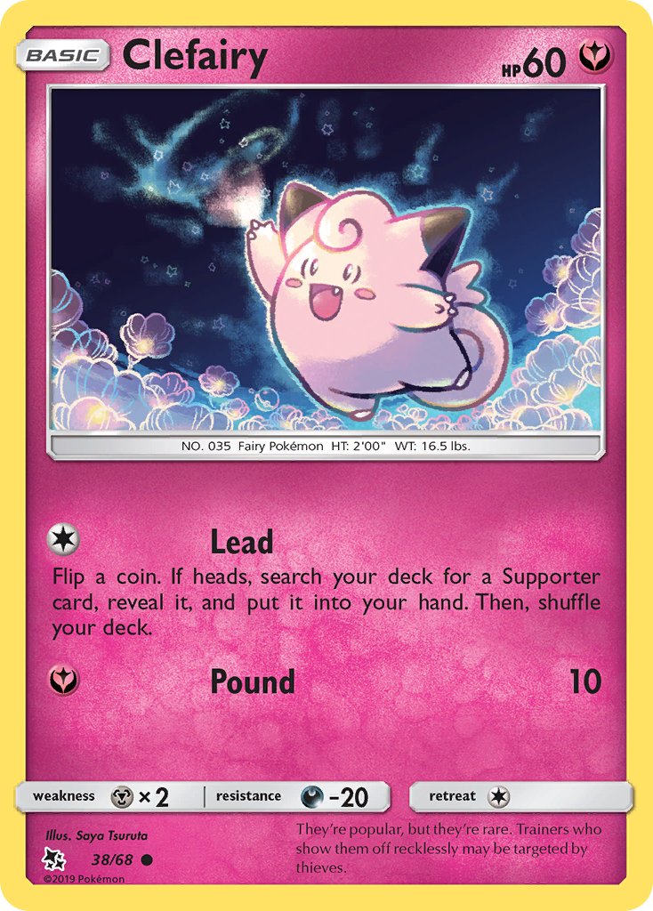 Clefairy 38/68 Hidden Fates English Pokémon card