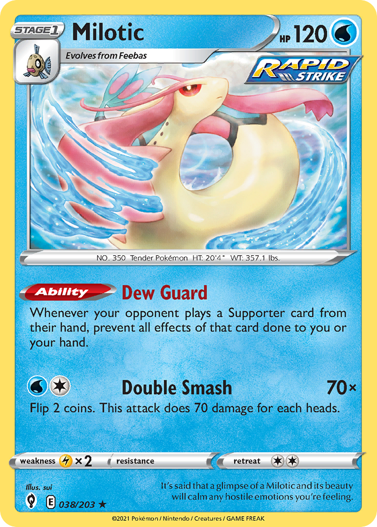 Milotic 38/203 Evolving Skies English Pokemon card