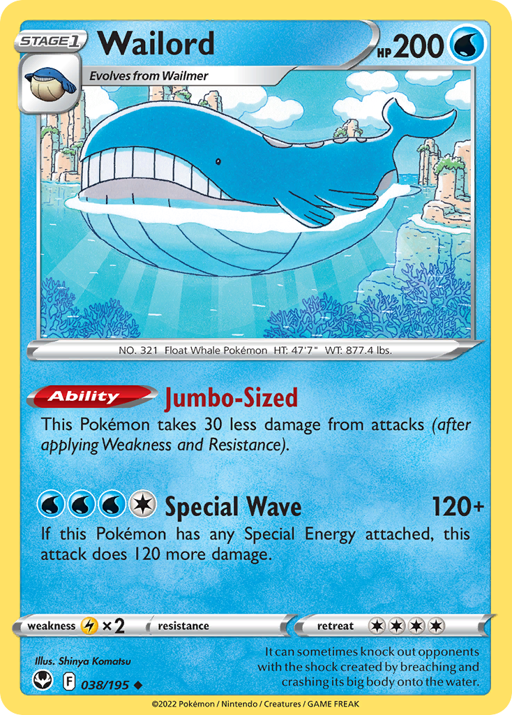 Wailord 38/195 Silver Tempest English card
