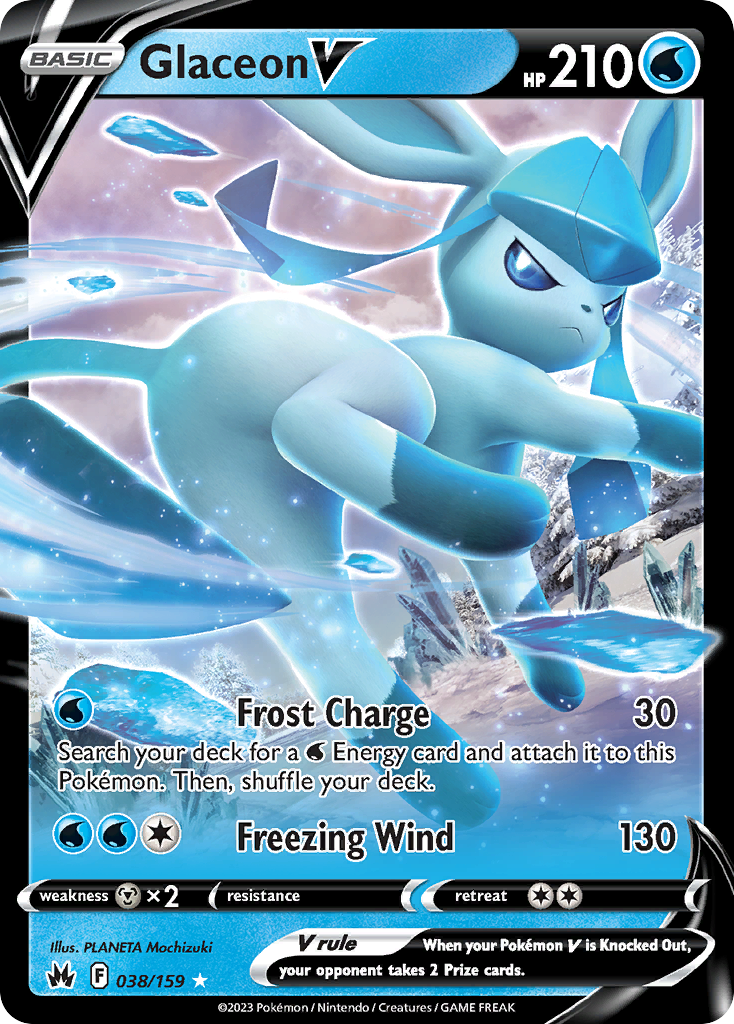Glaceon V 38/159 Crown Zenith English card