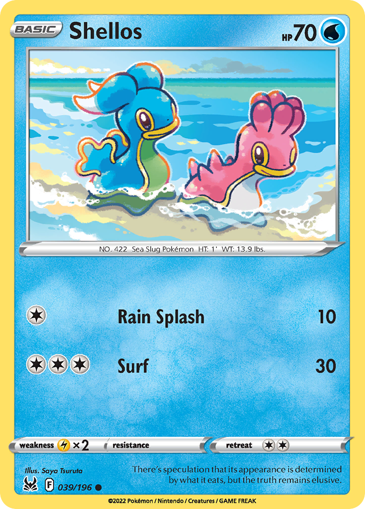 Shellos 39/196 Lost Origin English Pokémon card
