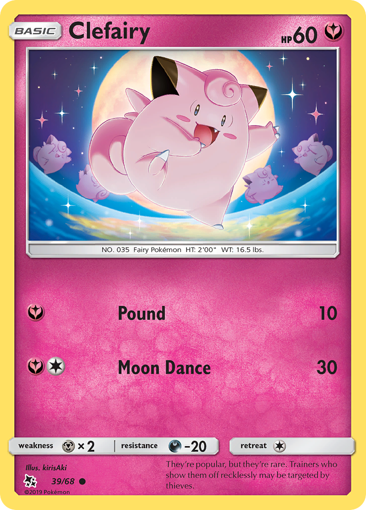 Clefairy 39/68 Hidden Fates English Pokémon card