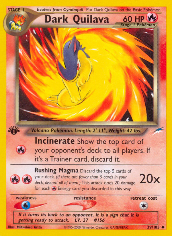Dark Quilava 39/105 Neo Destiny English Pokemon card