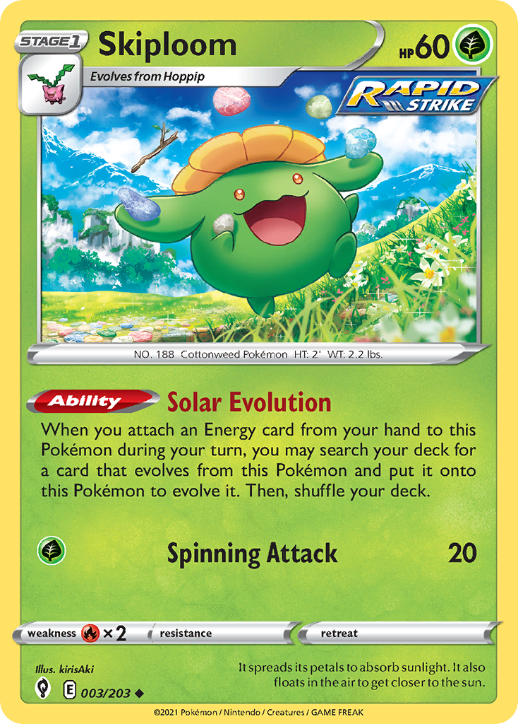Skiploom 3/203 Evolving Skies English Pokemon card