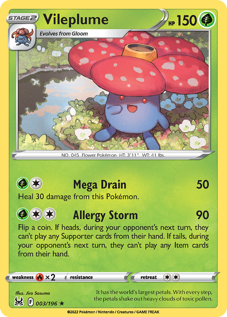 Vileplume 3/196 Lost Origin English Pokémon card