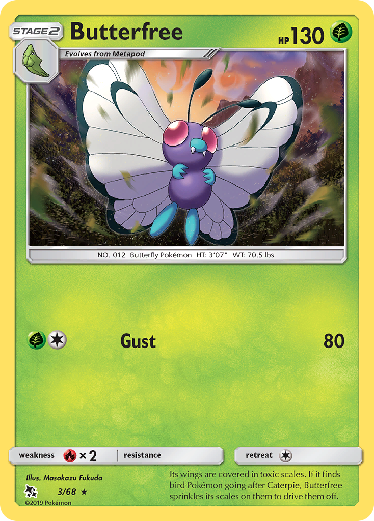 Butterfree 3/68 Hidden Fates English Pokémon card