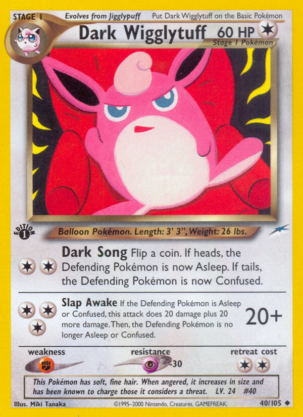 Dark Wigglytuff 40/105 Neo Destiny English Pokemon card