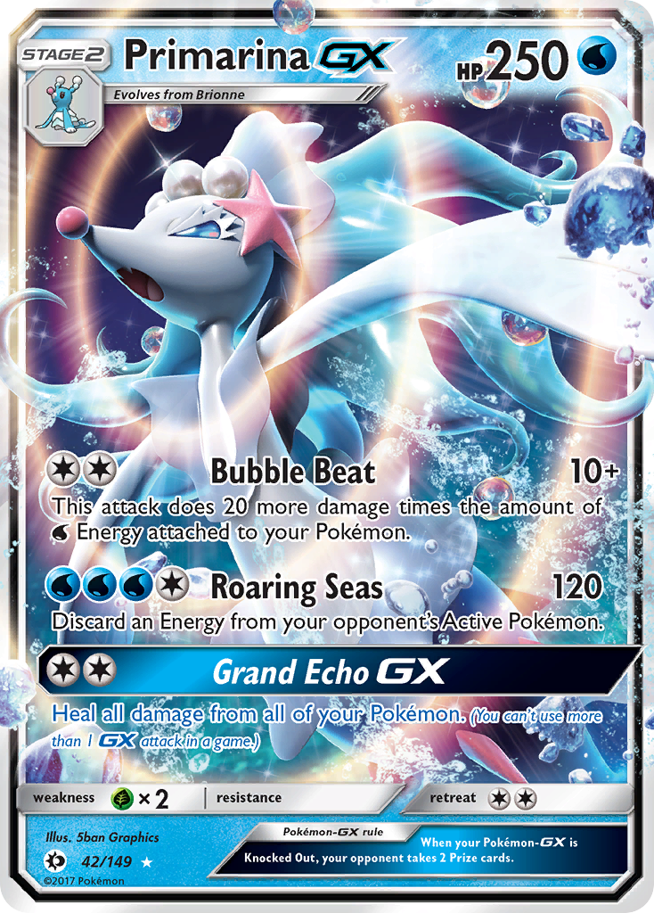 Primarina GX - Sun & Moon Base Set #42