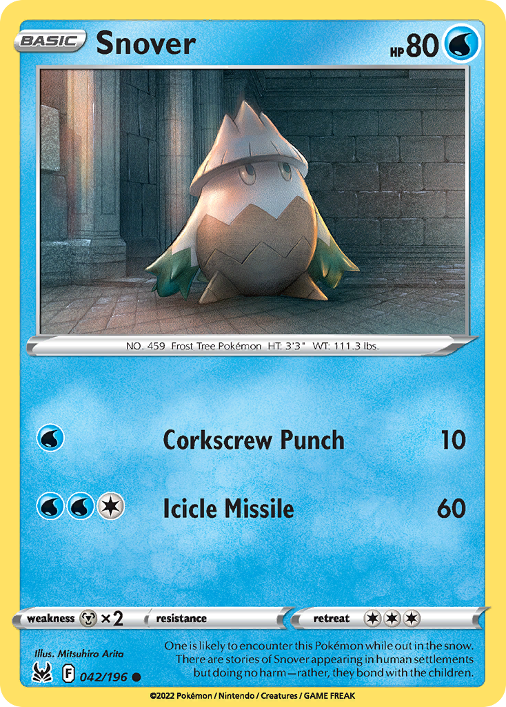 Snover 42/196 Lost Origin English Pokémon card