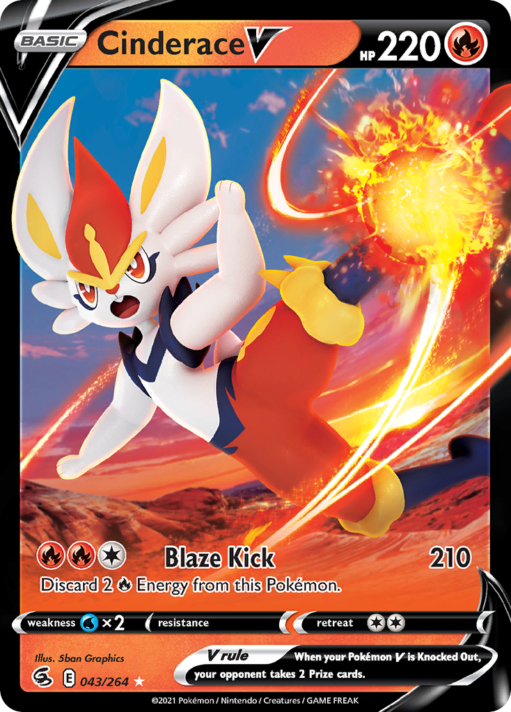 Cinderace V 43/264 Fusion Strike English card