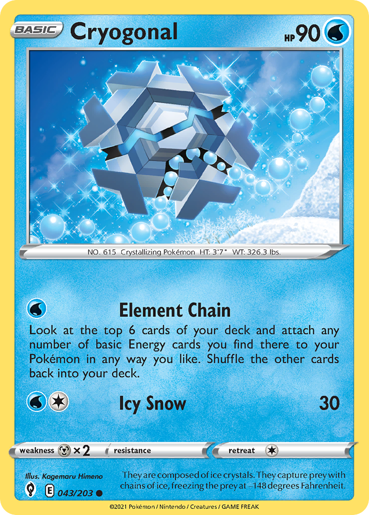 Cryogonal 43/203 Evolving Skies English Pokemon card