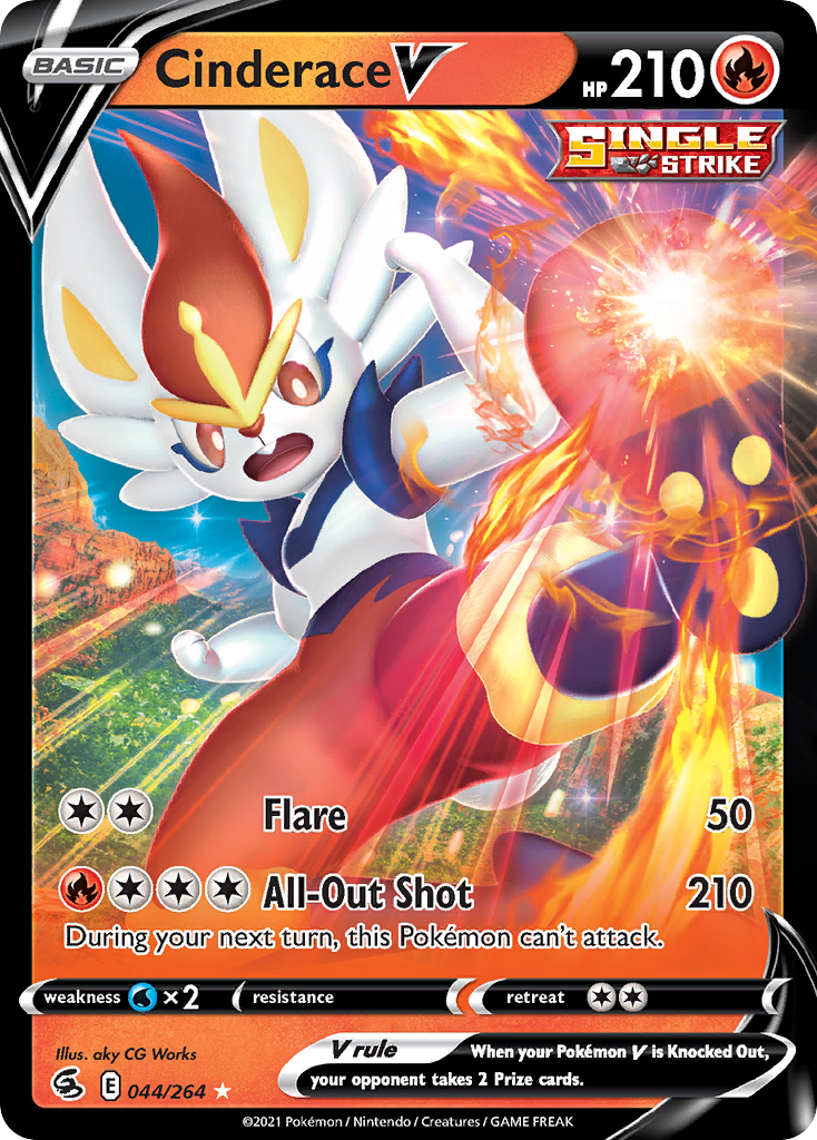 Cinderace V 44/264 Fusion Strike English card