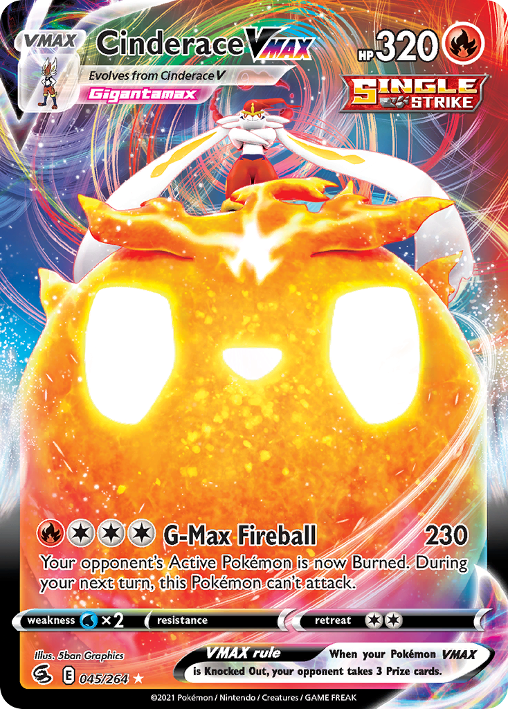 Cinderace VMAX 45/264 Fusion Strike English Pokémon card