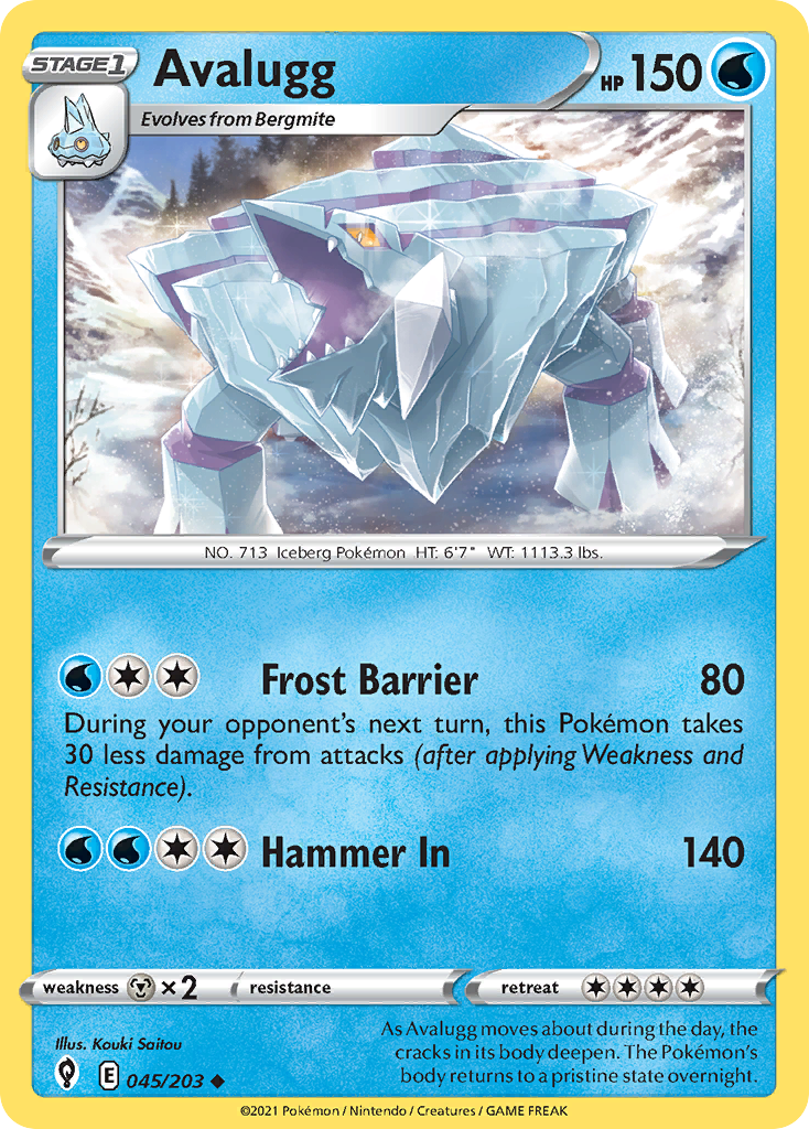 Avalugg 45/203 Evolving Skies English Pokemon card