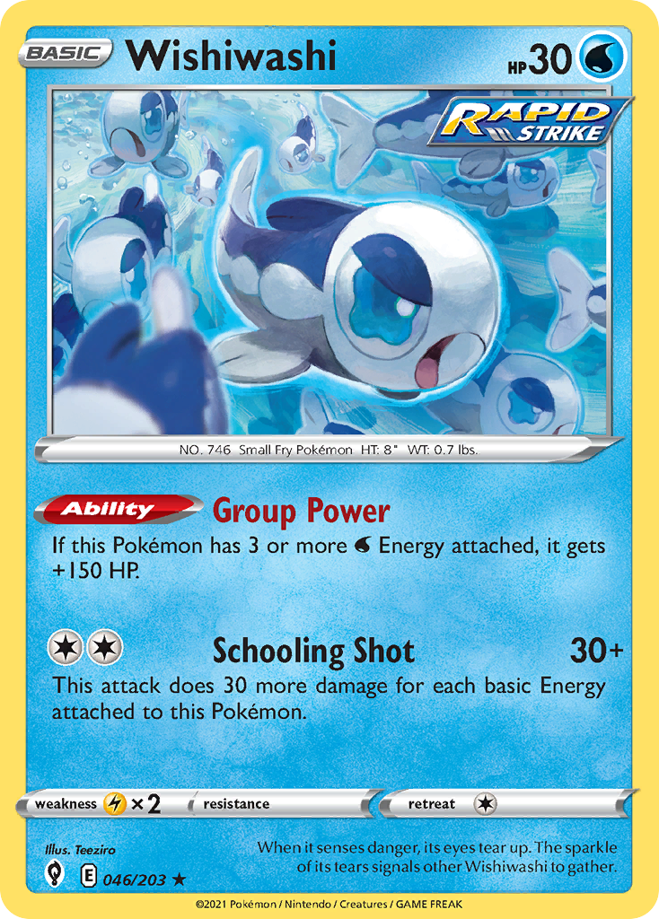 Wishiwashi 46/203 Evolving Skies English Pokemon card