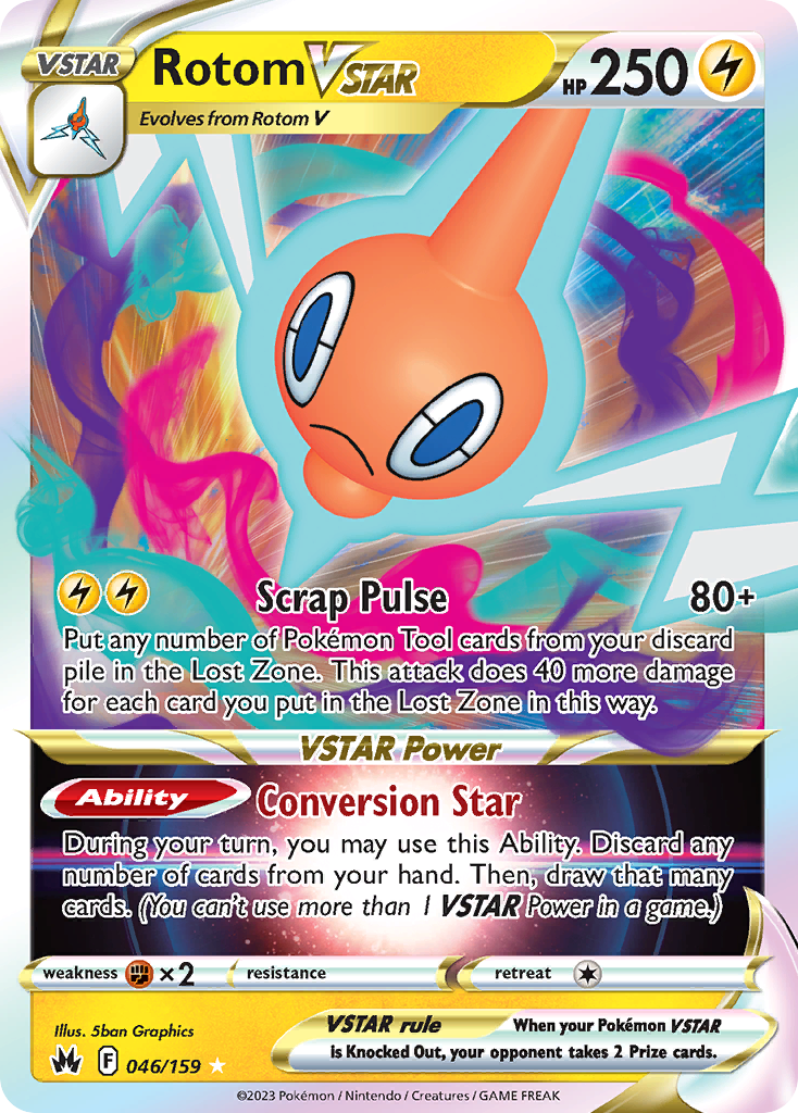 Rotom VSTAR 46/159 Crown Zenith English card