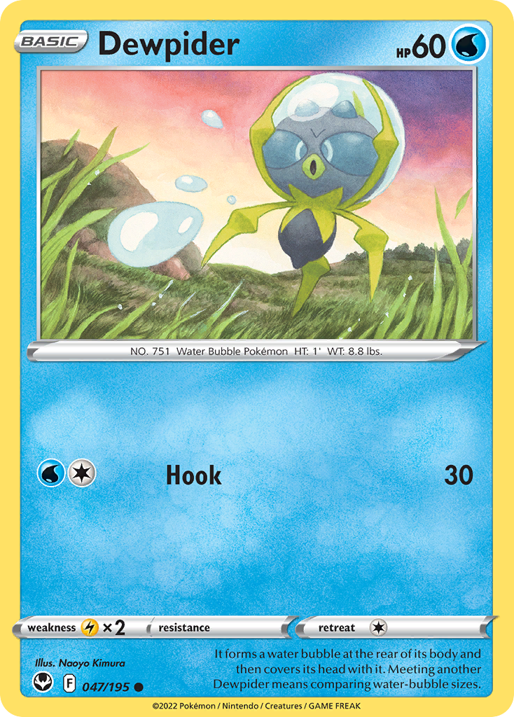 Dewpider 47/195 Silver Tempest English card