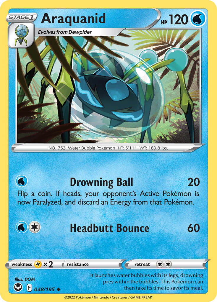 Araquanid 48/195 Silver Tempest English Pokémon card