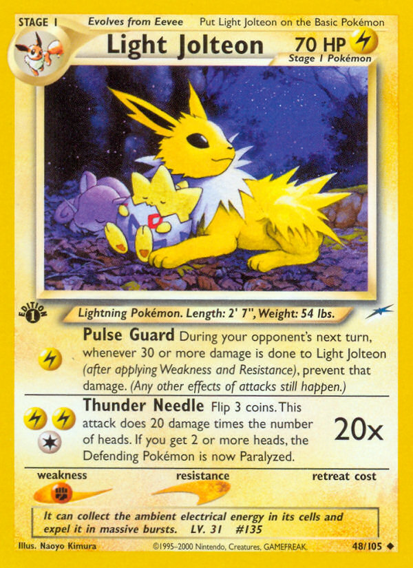 Light Jolteon 48/105 Neo Destiny English Pokemon card