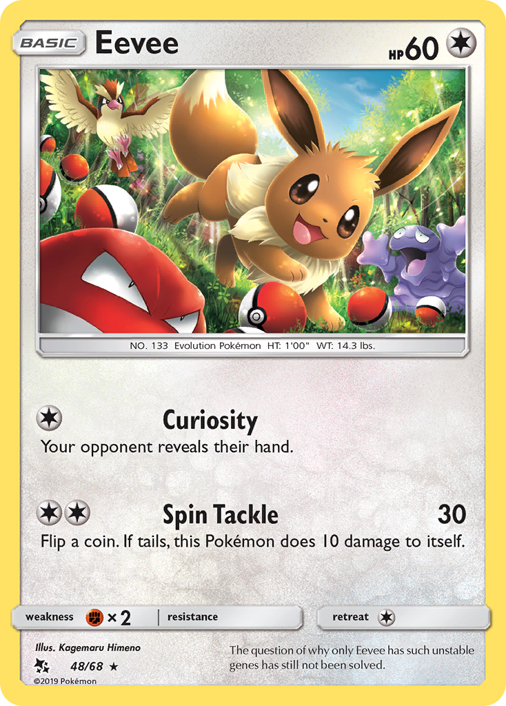 Eevee 48/68 Hidden Fates English Pokémon card