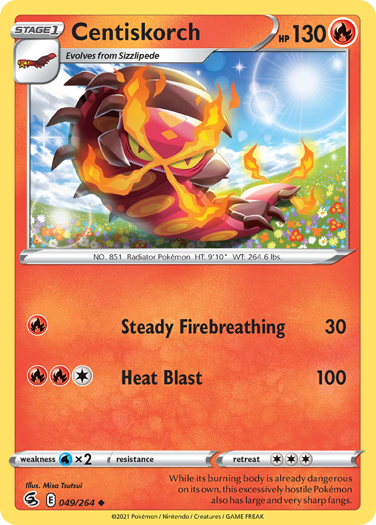 Centiskorch 49/264 Fusion Strike English Pokémon card