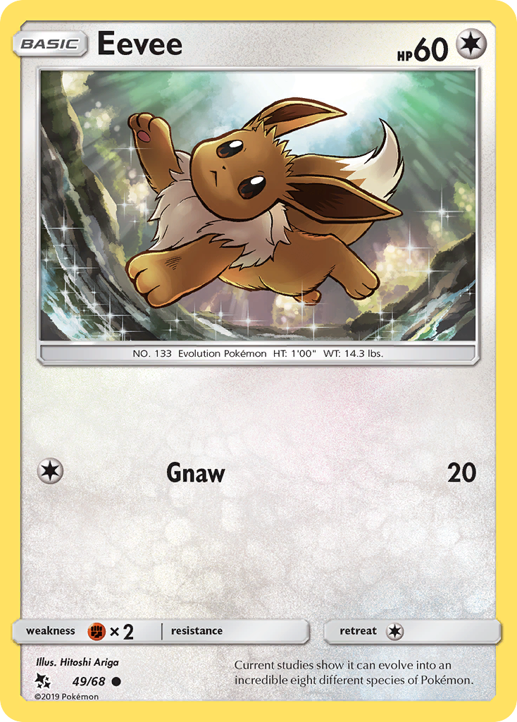 Eevee 49/68 Hidden Fates English Pokémon card