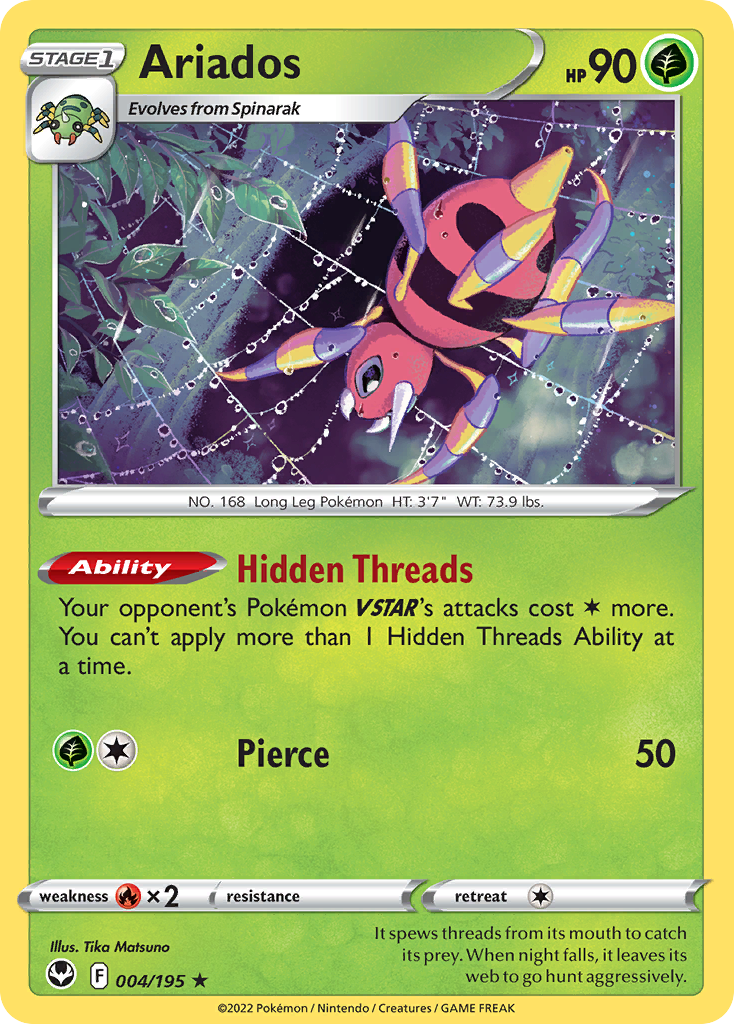 Ariados 4/195 Silver Tempest English card