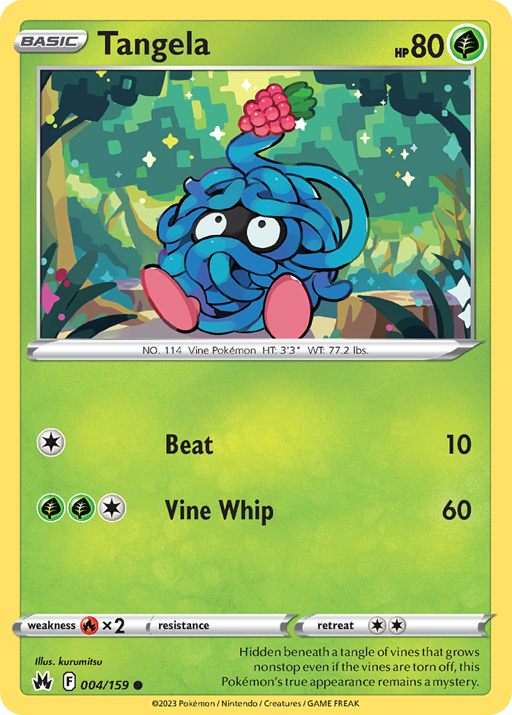 Tangela 4/159 Crown Zenith English Pokémon card