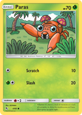 Paras 4/68 Hidden Fates English Pokémon card