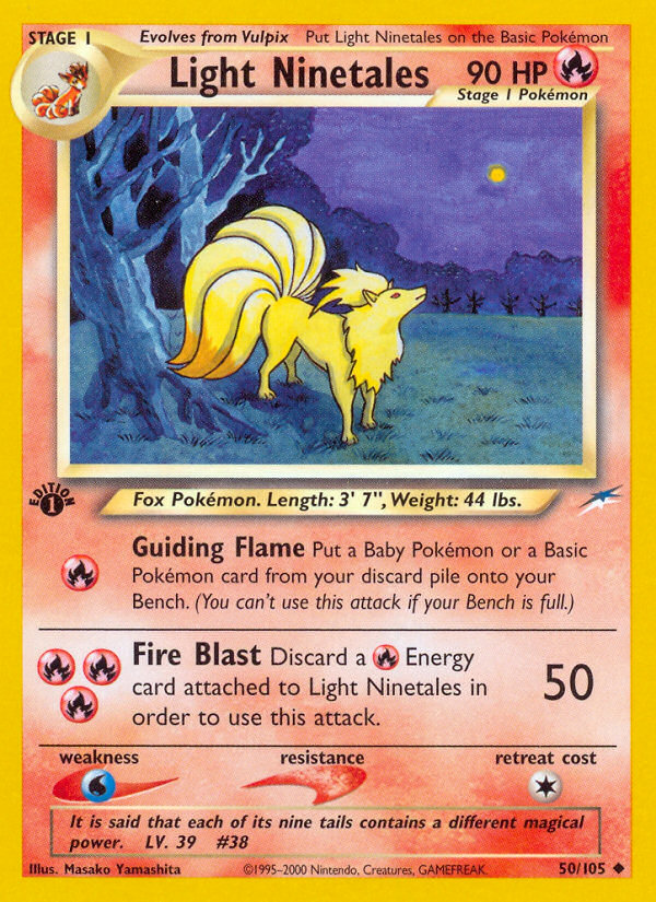 Light Ninetales 50/105 Neo Destiny English Pokemon card